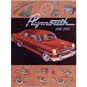    1953 PLYMOUTH Sales Brochure Literature Book Piece: Automotive