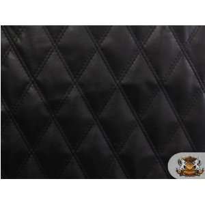  Quilted Vinyl Fabric with 1/2 Batting Sheet Backing BLACK 