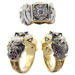 Masonic Shrine Eagle Ring w/ Diamonds   14k Gold/14kt yellow gold