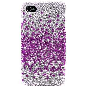 Silver with Purple Diamante Protective Crystal Case Cover 