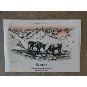  Ross Santee painting, 1935 Print Art (longhorn steers at water 
