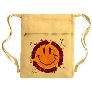   Bag Sack Pack Yellow Recycle Symbol Smiley Face 