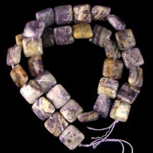  12mm lavender crazy lace agate flat square beads 16