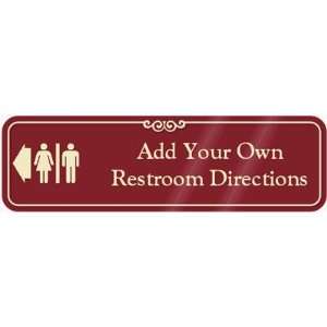   Arrow Restroom Symbol Sign ShowCase Sign, 10 x 3