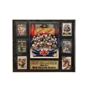 Super Bowl XLIV Champion New Orleans Saints 13x20 Six Card Plaque 