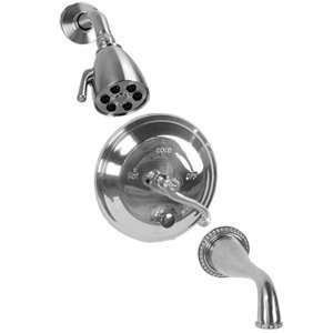   Black Bathroom Shower Faucets Pressure Balanced Tub & Shower Set with