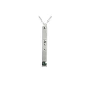   Silver Personalized Bar of Love Necklace with Swarovski Stone Jewelry