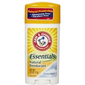 Arm & Hammer Essentials Natural Unscented Deodorant  2.5 oz (Quantity 