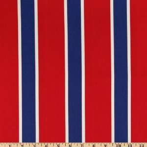  44 Wide Face Off Stripe Red Fabric By The Yard: Arts 
