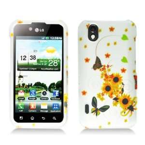 LG Marquee LS855 Rubberized Image Case,sunflowers (2D) Phone Cover 