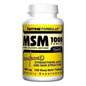  Jarrow Formulas MSM Sulfur, 1000 mg Size 120 Easy Solv 
