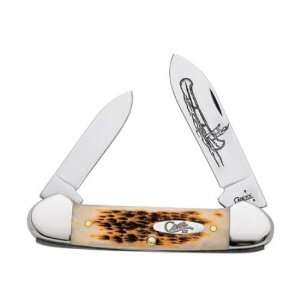  Case Canoe CV Amber Bone Pocket Knife Tru Sharp Stainless 