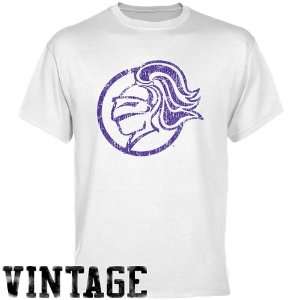  NCAA Holy Cross Crusaders White Distressed Logo Vintage T 