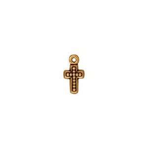   Gold (plated) Beaded Cross Charm 7x15mm Charms: Arts, Crafts & Sewing