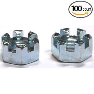 Slotted Hex Nuts / Steel / Zinc / 100 Pc. Carton  