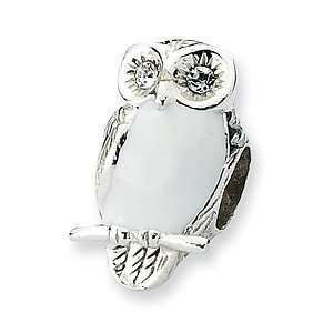    Sterling Silver Reflections Enameled Wise Owl Bead Jewelry