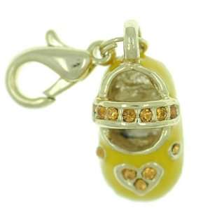  Yellow Mary Jane Shoe Clasp Necklace Pendant Pugster 