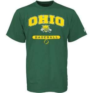  Russell Ohio Bobcats Green Baseball T shirt Sports 