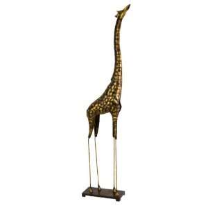 47 Decorative Antique Gold Metal Giraffe Statue:  Home 