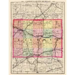   : CALHOUN COUNTY MICHIGAN (MI/BATTLE CREEK) MAP 1873: Home & Kitchen