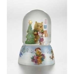   Winnie the Pooh & Piglet Musical Christmas Snow Globe: Home & Kitchen