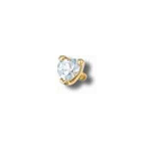 14K Gold Internal Jeweled Dermal Top (Heart)   14G (1.6mm 