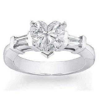 Ct Tapered Cathedral Heart Shaped Diamond Ring SI2 Jewelry  