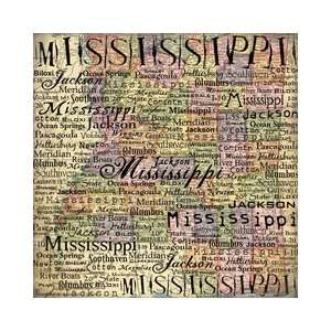   United States Collection   Mississippi   12 x 12 Paper   Map: Arts