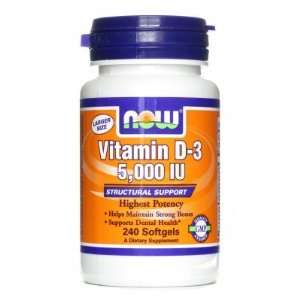  Now Foods  Vitamin D 3 5000IU, 240 softgels: Health 