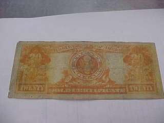 1906 $20 LARGE NOTE IN GOLD COIN GOLD CERTIFICATE  