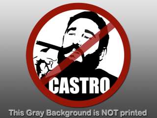 ROUND Anti Castro No Sign Sticker   car decal communist communism cuba 
