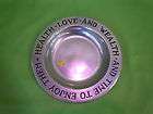   RWP Pewter Bowl Plate Health Love & Wealth & Time To Enjoy Them