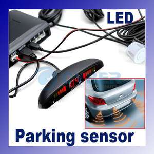 Car LED 4 Parking Sensor Reverse backup Radar kit White  