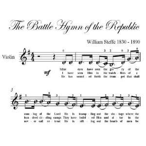   Battle Hymn of the Republic Easy Violin Sheet Music Christian Books