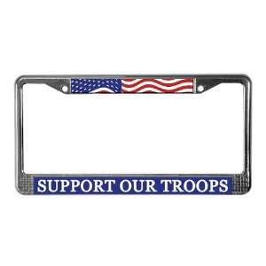  Support Our Troops Flag License Plate Frame by  