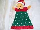 RARE Santa Hat Winnie the Pooh Security Blanket Plush Lovey Baby 