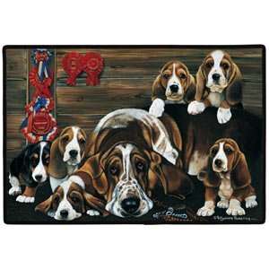 Basset Hound Puppies Family Doormat Rug Mat Door Mat 