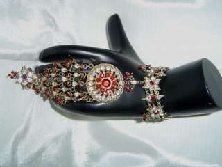 Bollywood Indian Jewelry Jodha Akbar Kundan Bridal Necklace set 9Pc 