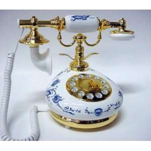    Blue Willow Style Porcelain French Telephone: Home & Kitchen