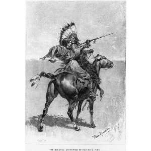  Romantic Adventure,Old Sun,Wife,Indians,horseback,1891 