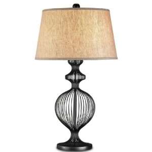 Currey and Company 6859 Ferro   One Light Table Lamp, Black Finish 