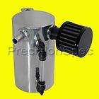 5L ROUND POLISHED OIL BREATHER TANK CATCH CAN WITH BLACK FILTER 