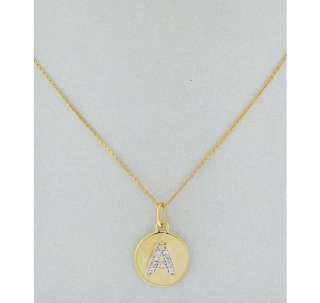 Elements by KC Designs gold and diamond A initial pendant necklace
