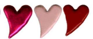 Lg Whimsical HEART Brads ~ red, pink, hot pink ~ (20)  