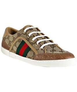 Gucci light brown GG canvas Cannes lace up sneakers   up to 