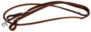 Showman 7 One Piece Leather Rolled Roping Reins w Bkle  