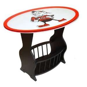  Cleveland Browns Glass End Table: Sports & Outdoors