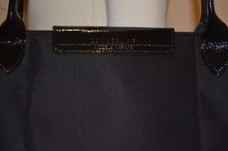 LONGCHAMP Victorie Large Nylon Tote Bag Black Long Handle NEW  
