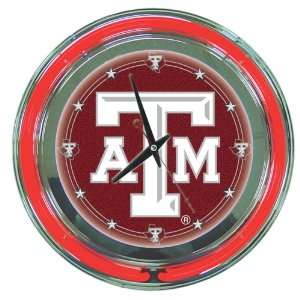    NCAA Texas A&M 14 Inch Diameter Neon Clock: Sports & Outdoors