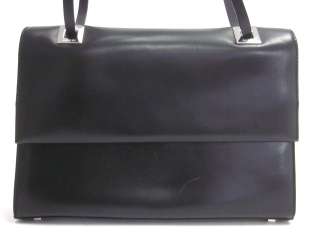 AUTH GUCCI Black Leather Small Tote Shoulder Handbag  